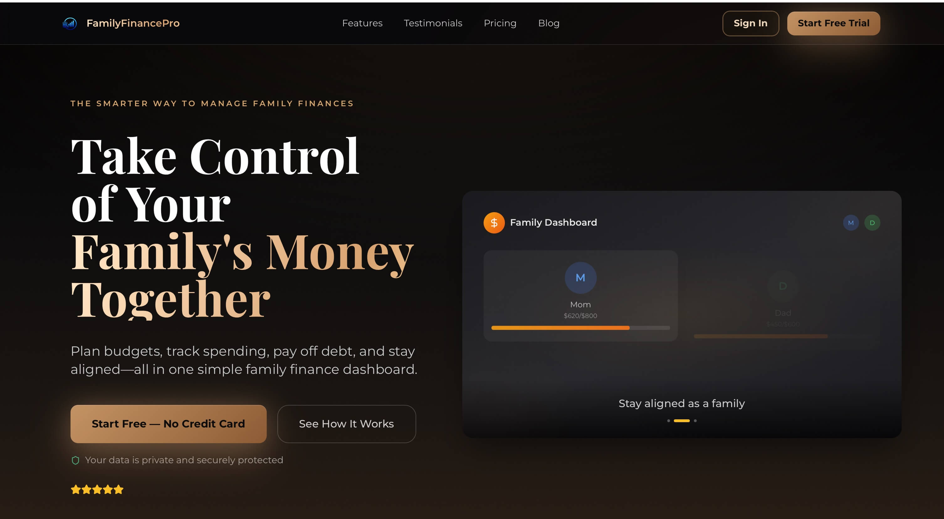 Family Finance Pro website screenshot