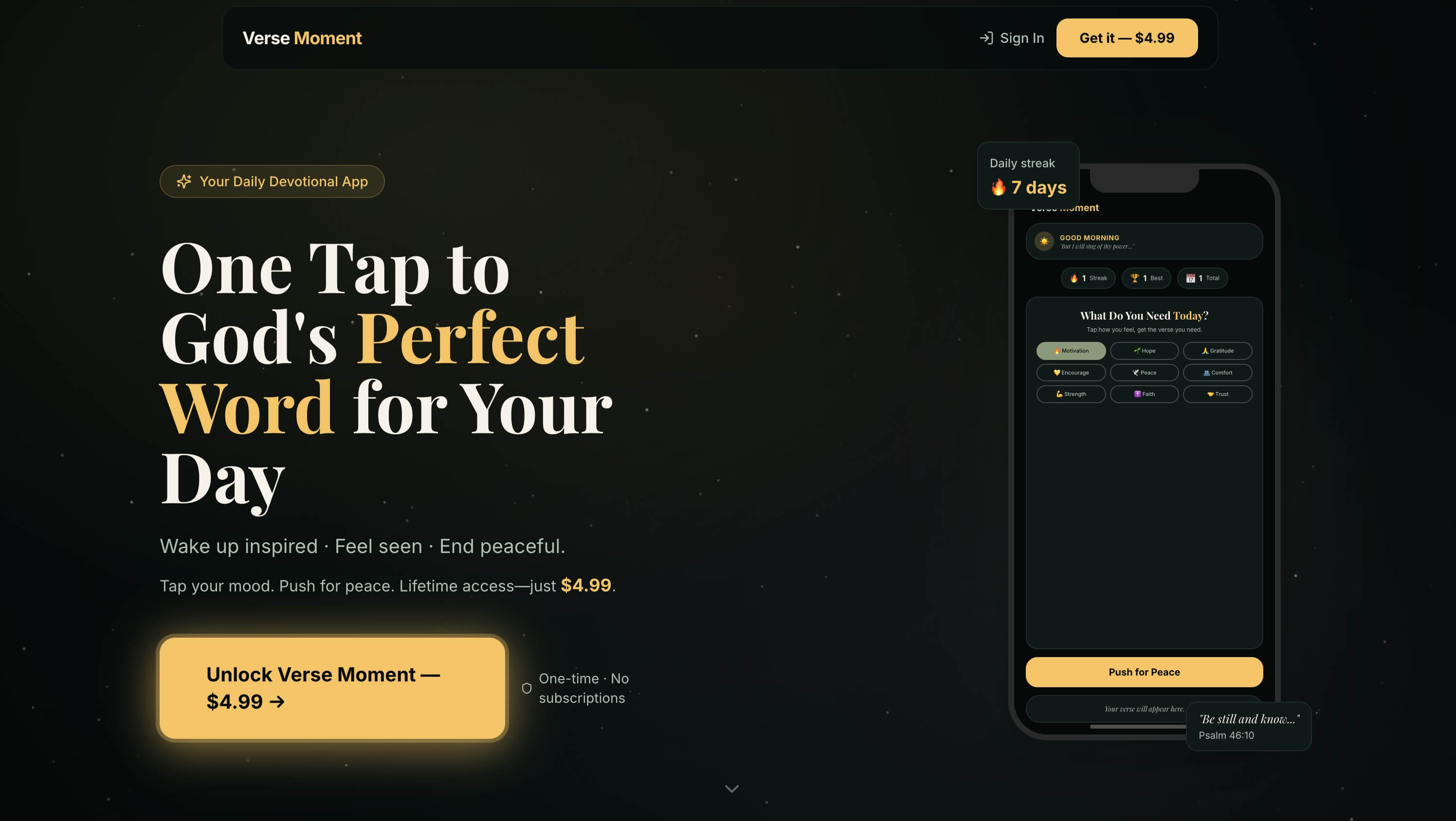 Verse Moment website screenshot